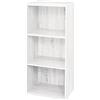 AntonaShop 3 scaffali Libreria Colorata Componibile Modulare Legno MDF Laminato Mobile Scaffale (Bianco Frassinato)
