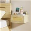 HAMHAIGO Comodino Sospeso, Mensola da Parete con Cassetto, 40x30x20cm, Comodini Sospesi per Camera da Letto, Mobile Salvaspazio (Legno-A-1PCS)