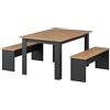 Vicco Set di tavoli da pranzo Sentio, Antracite/Rovere dorato, 137.6 x 92.8 cm con 2 panche, per un utilizzo salvaspazio in sala da pranzo e cucina