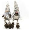 BIANCHERIAWEB Coppia Gnomi Marroni Seduti Fermaporta Decorativi con Gambe Molli Altezza 41 cm