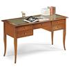 Vintage Home Scrivania In Legno Con Piano In Pelle Da 130