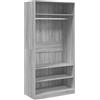 vidaXL Armadio Grigio Sonoma 100x50x200 cm in Legno Multistrato