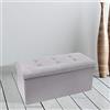 Lovely Pouf Double Velvet, Mdf - Poliestere - Spugna - Tnt (76x34x34, Grigio)