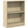vidaXL Libreria Compatta Versatile 2 Livelli Robusta Elegante Moderna Espositore Decorativo Porta Libri Dvd Rovere Sonoma 60x24x74,5 cm in Multistrato