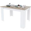 Arreditaly Tavolo Da Pranzo Allungabile Fino a 190 cm In Legno Toledo Tavolino Consolle Estensibile Salotto Salone Sala Pranzo Design Moderno Elegante 190 x 78 x 90 cm Colore Bianco E Rovere