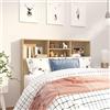 Tidyard Testiera per Letto Singolo, Piazza e Mezza, Multistrato, Scomparti, 120x19x103,5 cm, Testata Moderna, Spalliera Singolo Moderna con Contenitore