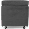 ARKETICOM Swing Pouf Ruote Contenitore Microfibra 42X42h Grigio