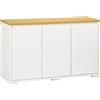 HOMCOM Mobile Multiuso Credenza, 120x37x75cm, Bianco e Color Legno