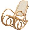 Mendler Sedia a Dondolo Classica Elegante M41 Legno Chiaro Seduta Rattan