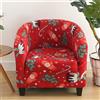 Hearda Natale Copripoltrona 1 Posto, Babbo Natale Universale Copripoltrona, Elastico Copri Poltrona con Braccioli, Antiscivolo Cocktail Copri Poltrona, per Bar Soggiorno Camera da Letto (Rosso 1)