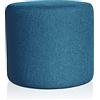 Deshome Pouf poggiapiedi tondo Ø 50 cm stoffa Idrorepellente: Pouf design moderno per divano soggiorno camera da letto, Puff poggiapiedi, Pouffe salotto Venere (Blu)