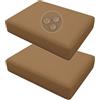Hiseng 2 Piezas Copriseduta Divano da Giardino Impermeabile Esterno, Fodera per Cuscini del Divano Sostitutivi con Cerniera, Coprisedile per Divano Sedili e Mobili in Rattan (50x55cm,Cammello)