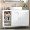 Hzuaneri Mobile Sottolavabo per Bagno, Mobiletto da Bagno, con 2 Ante 2 Scompartimenti, Scomparto Regolabile, Ampio Spazio di Archiviazione, Stile Moderno, 30 x 90 x 63 cm, Bianco BC09803W