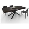 VE.CA.s.r.l. VE.CA - Tavolo allungabile Polinesia - Con porta allunghe - Struttura acciaio nero - Piano legno 160x90 cm - altezza 77 cm - Colore Wenge - Ideale per tavolo da Pranzo - Made in Italy