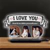 SLIDE Lampada Personalizzata con Foto Idea Regalo Festa del papà. Base a Scelta + Dedica. 3 Foto I Love You