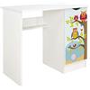 leomark scrivania per bambini in legno 90cm x 50cm x 77cm (LxPxA), set di mobili per computer, scrittoio stile moderno, tavolo per imparare e giocare, mobili per la camera dei bambini, Gufi