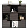 COSTWAY Scaffale Portaoggetti Guardaroba Mensola Libreria in Legno Mobile con 9 Cubi, Scaffale Cubo Porta Libri (Grigio-Marrone)