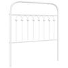 vidaXL Testiera di Ricambio in Metallo Bianco 90 cm, testiera letto, testata letto, testata in metallo, testata, testiera in metallo, testiera alta