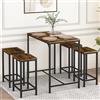 anrekl Tavolo da pranzo e sedia, tavolo da bar con 4 sedie, bancone da bar, struttura in acciaio, design industriale, tavolo da bar 100 x 60 x 90 cm, sedia da bar 30 x 40 x 65 cm, marrone vintage nero