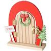 RiloStore Porta gnomo b749, cornice rossa, porta gnomo, 15 cm, decorazione per porta gnomo di Natale, Babbo Natale
