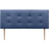 DHOME Testiera letto Capitoné. Testiera imbottita ACUALINE Tessuto e similpelle. Testate di letti matrimoniali e singoli (similpelle blu, 160x115cm con gambe (letti 150/160))