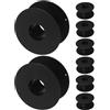 Lurrose Bobina per Cavo in Plastica Nera 8 Pezzi - Avvolgicavo Compatto per Stoccaggio Fili Elettrici da Cucito - Organizer Portatile per Ricamo, Campeggio e Fai da Te