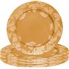 Aurora Store 6 Sottopiatti Bordo Foglie Pungitopo Colore Oro in plastica Rigida Tondo 33 cm Natale cenone sotto Piatto Natalizio Capodanno Natale Cena Aperitivo