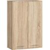 AKORD Mobiletto Bagno Sospeso FIN 64 cm - 2 Ante, 4 Ripiani - Pensile Bagno Salvaspazio Opaco 64x94x30 cm - Armadietto Modulare Sospeso per Spazi Stretti - Rovere Sonoma & Rovere Sonoma