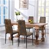 Liink1Ga La Sedia Set di 4 Sedie Imbottite Marrone Sala da Pranzo, Moderna Set 4 Sedie Scandinave in Suede Marrona per Cucina da Soggiorno/Ristorante/Caffetteria/Ufficio/D'attesa, Montaggio Facile