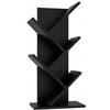 Baroni Home Libreria ad Albero Salvaspazio a 4 Ripiani Scaffale Portalibri Verticale da Terra per Soggiorno, Studio e Cameretta, 18x30x 60cm Nera