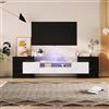 NNJN Elegante mobile TV Lowboard Mobili Soggiorno Design moderno Elegante superficie in vetro 200 L x 30 L x 60,7 H (cm) (nero lucido e bianco lucido), WF3048489