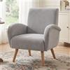 chairus Poltrona da Salotto Poltrona Relax in Tessuto Poltrone da Lettura con Braccioli Poltroncina con Gambe in Legno Poltroncina Imbottita per Soggiorno/Camera da Letto, Grigio