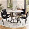 KAZZIO Set tavolo da pranzo e sedia (set da 5 pezzi), moderno tavolo da pranzo esagonale in marmo+4 sedie da pranzo in velluto per creare un ristorante caldo e moderno (nero)