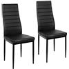 OHMG Set di 2/4/6 sedie da pranzo moderne, alte sedie in similpelle resistente con schienale e gambe metalliche, seduta imbottita spessa, per cucina/sala da pranzo, ufficio (2, nero)