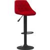 vidaXL Sgabello da Bar Rosso Vino in Velluto