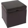 Mendler Poggiapiedi Pouf Contenitore Sgabello Elegante Onex Pelle 44x44x45cm - Marrone
