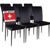 Albatros Sedie da Pranzo Modena, Set da 6, Nero, Testate SGS