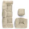 LUMALAND Modular Basic - Set di 5 pouf con poltrona e pouf per interni con imbottitura, divano modulare con perline in EPS | Cuscino XXL per soggiorno, camera da letto e cameretta dei bambini