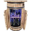 weeco Barile da bar in legno con ripiano LED RGB per riporre alcol, armadio decorativo da bar con ripiani e porte, portabottiglie per soggiorno o cucina, 80 x 55 x 44 cm
