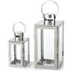 Boltze - Set di 2 lanterne Caruso in vero vetro con lanterne da 15 cm e 24 cm