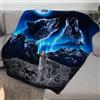 Chickwin Coperta di Flanella, Motivo Lupo 3D Coperta in Pile per Divano Coperte Calda Morbida Confortevole Coperta Letto Singolo Matrimoniale Una Piazza e Mezza (Vista sulle Montagne,150x200cm)