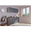 respekta Blocco cucina 150 cm bianco grigio con APL Butcher noce KB 150 WG
