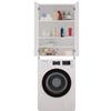 3E 3xE living.com Mobili per la lavatrice con due armadi, due ripiani e una lavatrice Bagnoli, D: A: 180 cm, L: 64 cm, P: 30 cm, Bianco