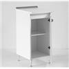 small Mobile Mobiletto Base Per Cucina Componibile Colore Bianco Frassinato (40x50x85)