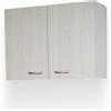 Yellowshop - Mobile cucina basi e pensili con ante, cassetti diverse misure 40, 60, 80, 90 cm effetto legno Frassino Moire componibile con sottolavello Basic (Pensile 80 cm scolapiatti)