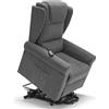 REDÒKASA Poltrona relax elettrica Detroit per anziani, 2 motori, 2 o 4 ruote ruote, Kit Optional Batteria, alzapersona, cuscinetto lombare, idrorepellente (Con Kit Optional Roller System - 4 Ruote, Grigio)