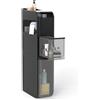 LIFEZEAL Carrellino Bagno Salvaspazio, Stretto, 18x43x88cm, Armadietto, Mobiletto Bagno con Ruote, con 2 Cassetti, Porta Carta Igienica, Piano Portaoggetti, Moderno, Cassettiera in Plastica (nero)