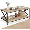 tectake 801000 Tavolino da salotto Pittsburgh, Pannello in truciolato effetto legno, Stabile telaio in acciaio (industriale chiaro)