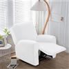 Hearda Copripoltrona Relax Reclinabile, Velluto Fodere Poltrona Relax Elasticizzato Copripoltrona 1 Posto con Tasca Copripoltrona Reclinabile Fodere per Poltrone (Bianco)