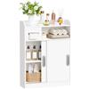 BEWISHOME Mobile da Bagno,Mobiletto Bagno Salvaspazio con Ante Scorrevoli,Maniglie Incassate,Portarotolo e Ripiani Regolabili,Accanto al Water,20x60x80 cm,Bianco EYYG16W